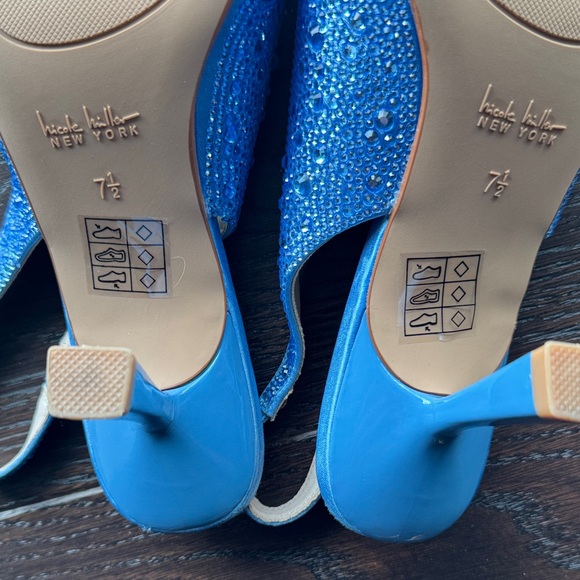 Blue Rhinestone Slingback Heel - Picture 3 of 4